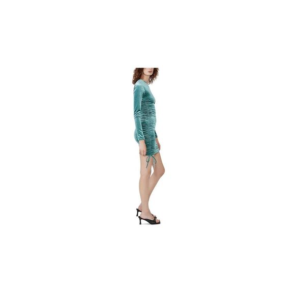 BARDOT Womens Teal Tie Long Sleeve Jewel Neck Mini Party Sheath Dress 10 - Picture 3 of 4